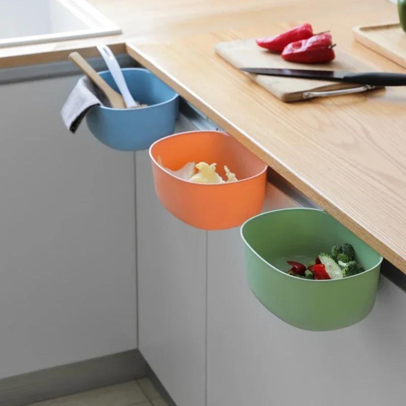 Household Handheld Culinary lidless Trash can organizer Cabinet door Trash basin Innovative Household desktop clutter organizer basket