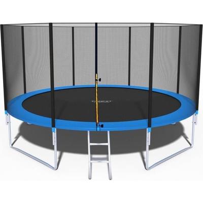 Trampoline - VIKING CHOICE - Trampoline 374 cm - Blauw - Met veiligheidsnet - Ladder inbegrepen