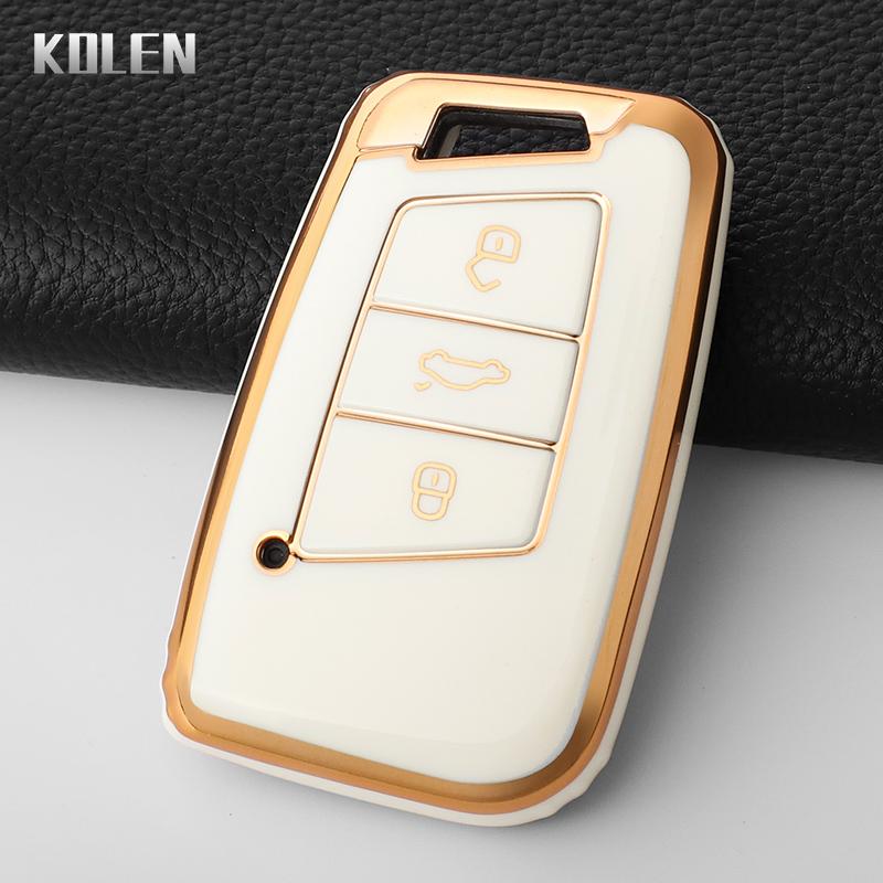 

Tpu Car Key Case Cover Shell Fob For Vw Volkseagen Passat B8 Magotan For Skoda Superb A7 Kodiaq Seat Key Protector Accessories