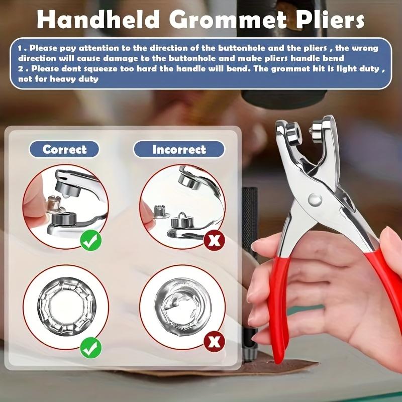 202pcs Heavy-Duty Eyelet Rivet Tool Set, 6mm/0.24-Inch Hole Diameter Portable Home Eyelet Rivet Kit, Includes 100 Eyelets, 100 Washers,