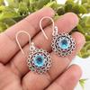 Swiss Blue Topaz Earring Gemstone Earring, 925 Solid Sterling Silver Earrings Jewelry Handmade Earrings, Silver Jewelry For Gift