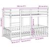 VidaXL Lit superposé 90x190 cm Bois de pin massif, cadre de lit superposé bas, meubles de chambre à coucher, cadre de lit 3308592