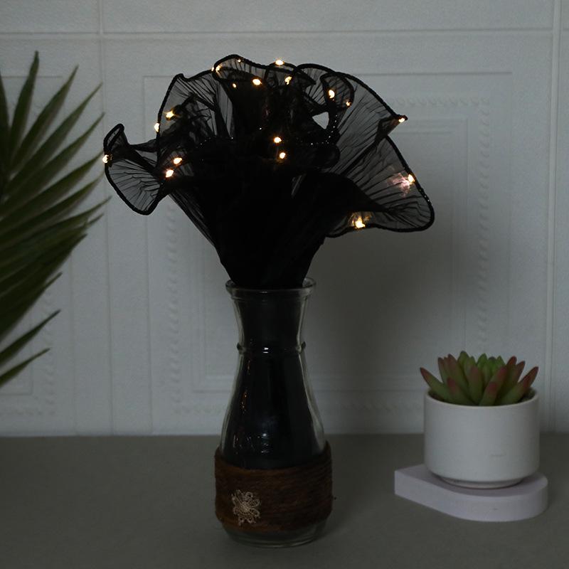 

Qixi Festival Valentine s Glowing Bouquet String Lights & Wave Gauze Wrap чёрный