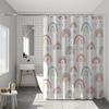 Whimsical Rainbow & Star Shower Curtain, Vibrant Pastel Polyester Design, Machine Washable, Modern Bathroom Decor