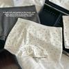 Female Spring and Autumn Flowers Pure Cotton Breathable No Trace No Roll Edge Anti Light Flat Angle Underwear