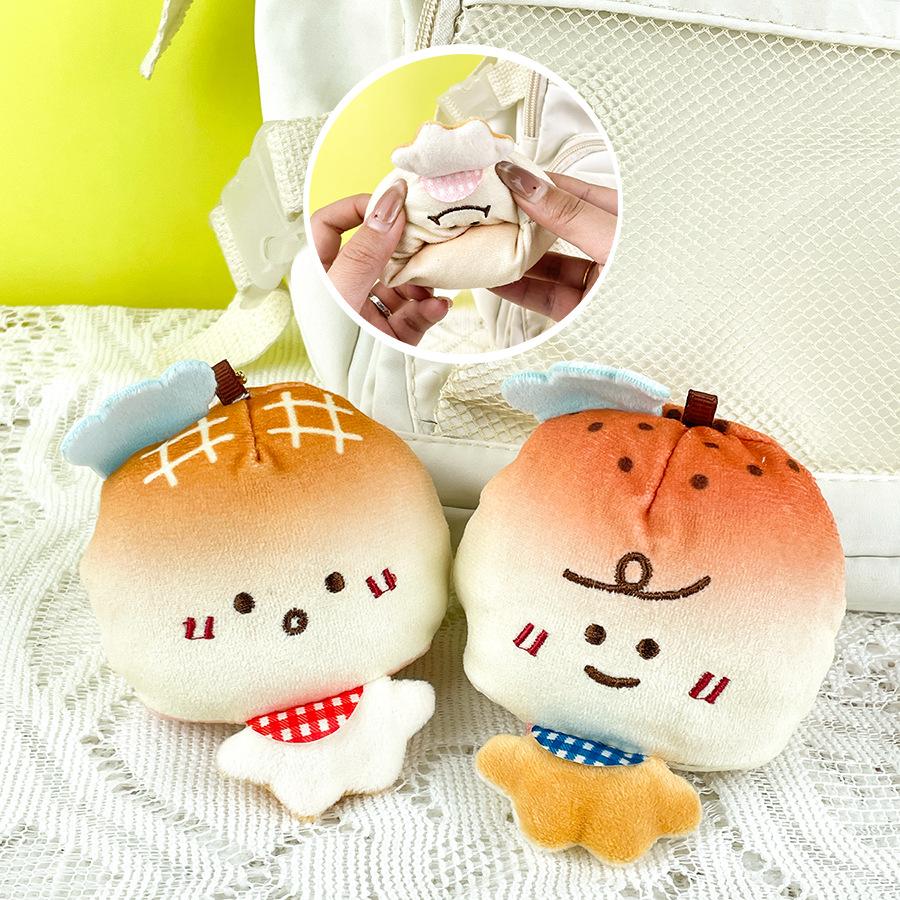 Cartoon Flip Bread Man Doll Flip Bread Villain Doll Plush Toy Cute Bag Doll Hanging Decoration