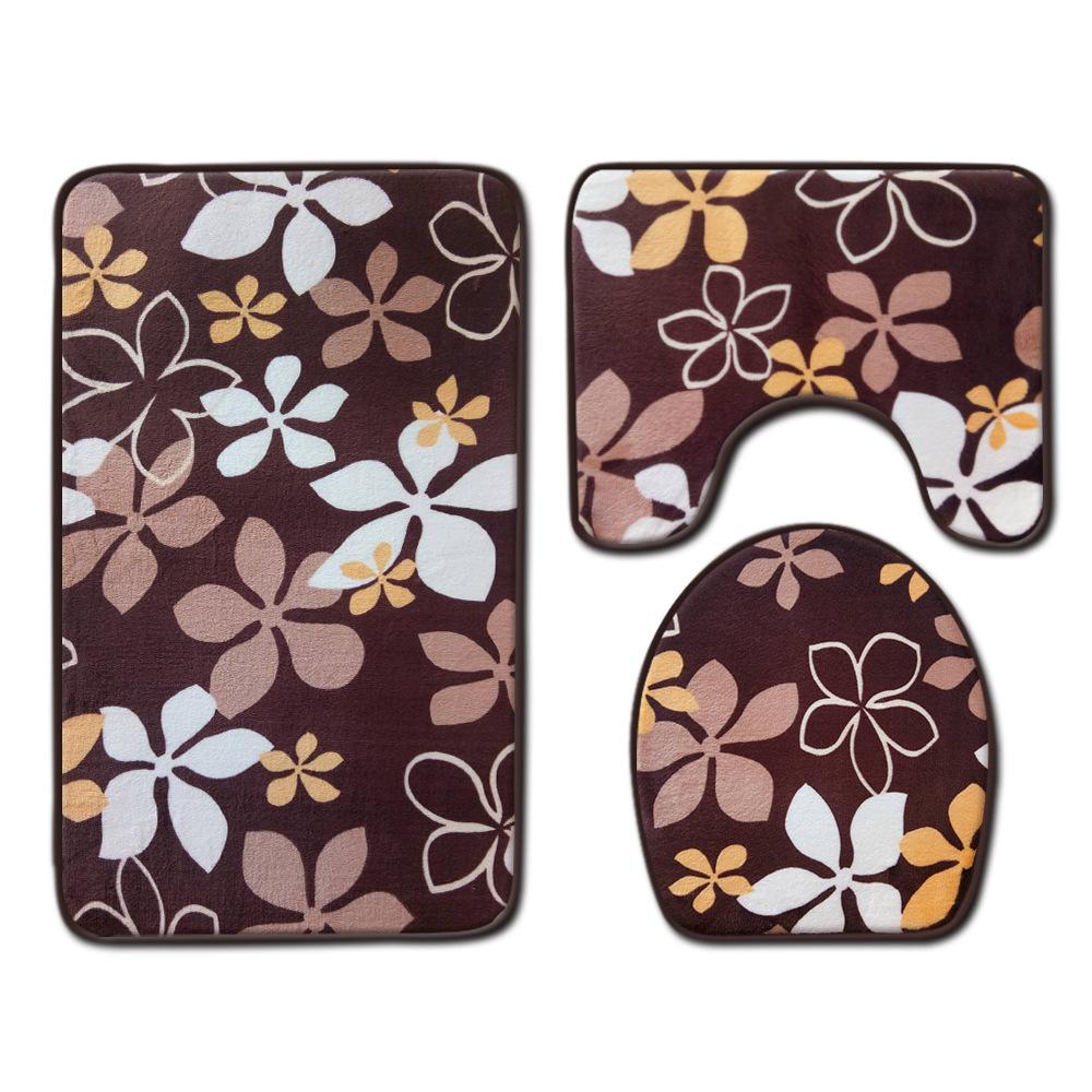 Toilet Floor Mat Three-Piece Door Mat Absorbent Carpet Bathroom Bathroom Non-Slip Foot Mat