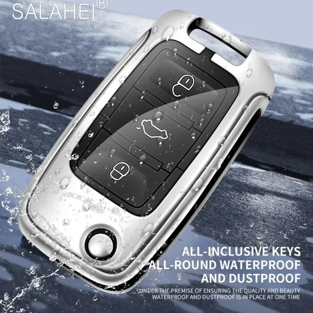 Liga de zinco capa chave do carro caso titular escudo para vw volkswagen polo tiguan passat b5 b6 b7 golf 4 5 6 mk6 jetta lavida acessórios