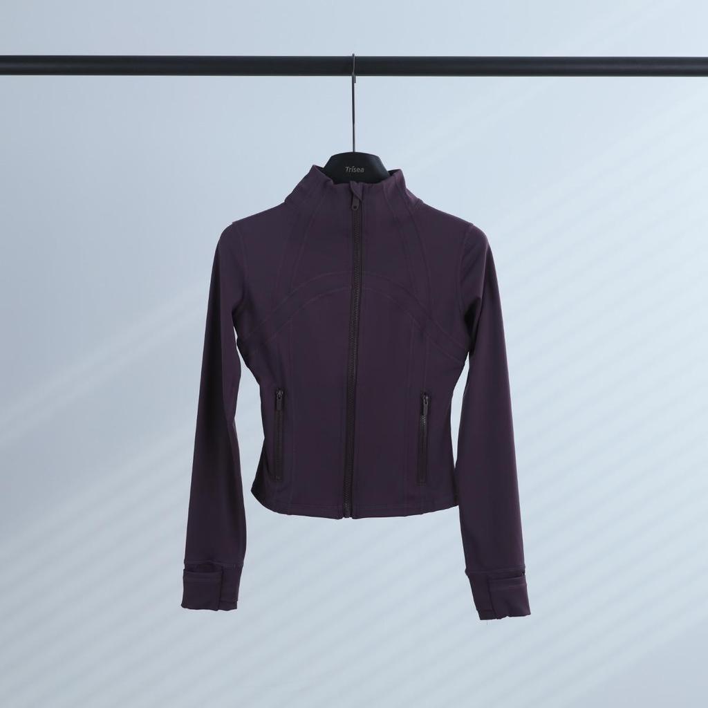 LULULACIE Women's Slim Fit Long Sleeve Sport Jacket with Stand-up Collar for Running and Yoga