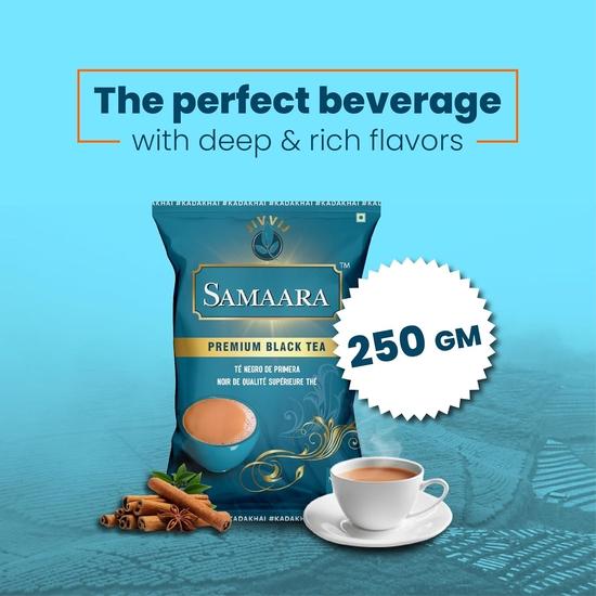 Samaara Tee 250g | CTC Assam Premium Schwarzer Blatttee | Chai Patti Pulver | Beutel 250 g