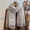 New imitation cashmere scarf women's autumn and winter versatile solid color khaki warm scarf shawl men