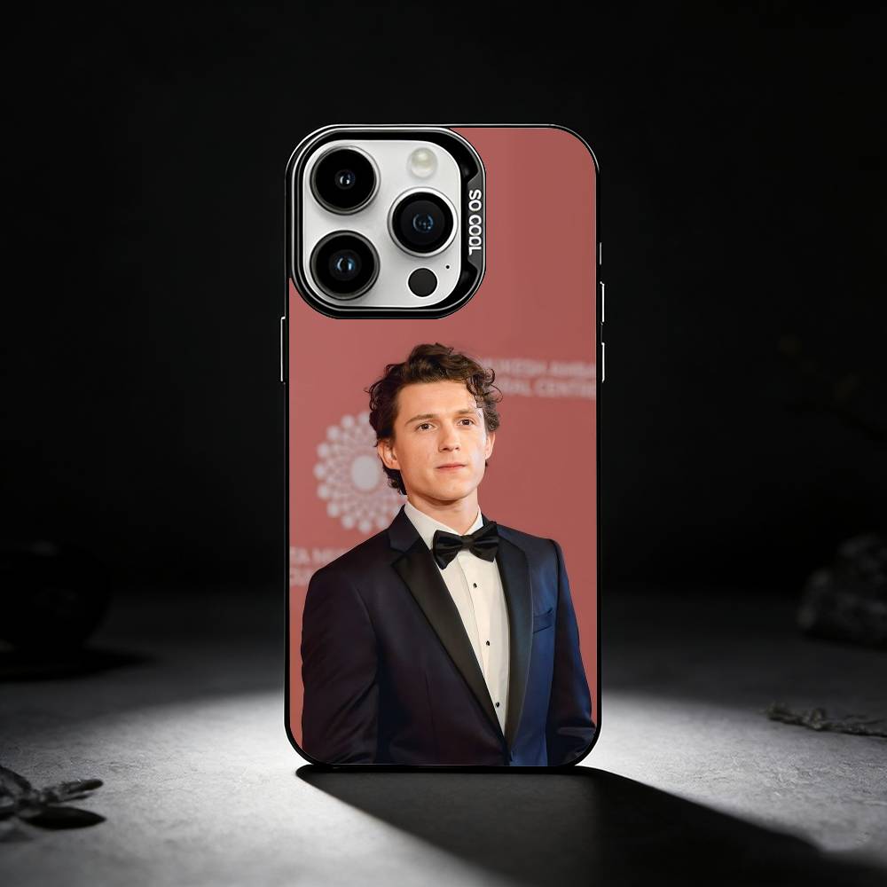 Youthful Charm Star T-Tom Holland Phone Case For iPhone 17,16,15,14,13,12,11 Plus,Pro Max,XS,Colored Silver Phone Case
