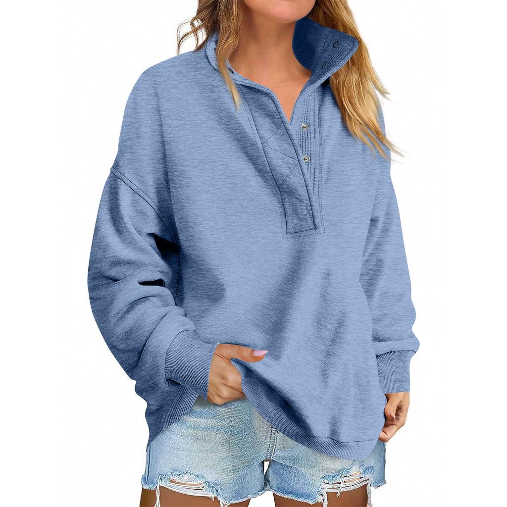 Women's Fashionable Long-sleeved Pullover And Solid-color Sweatshirt