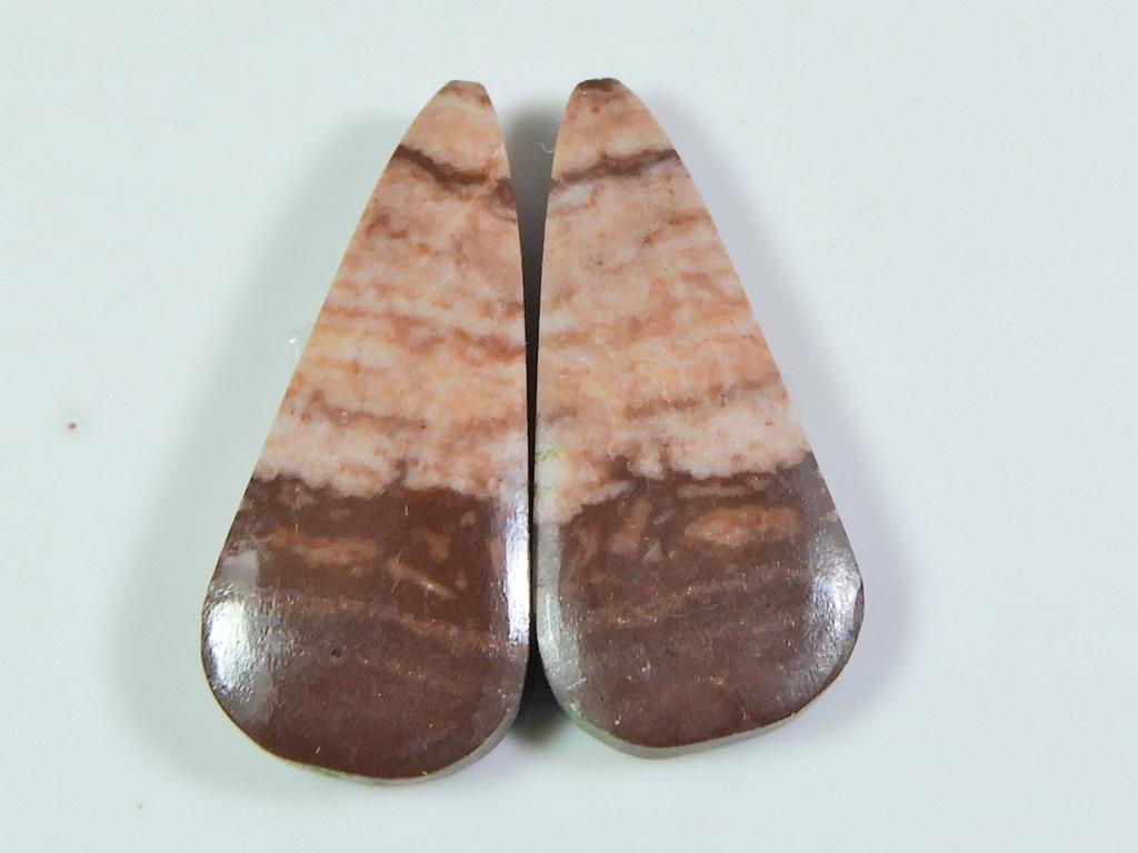 Natural Zebra jasper Matched pair Pear Cabochon Earring Gemstone 12X27 MM ET-07