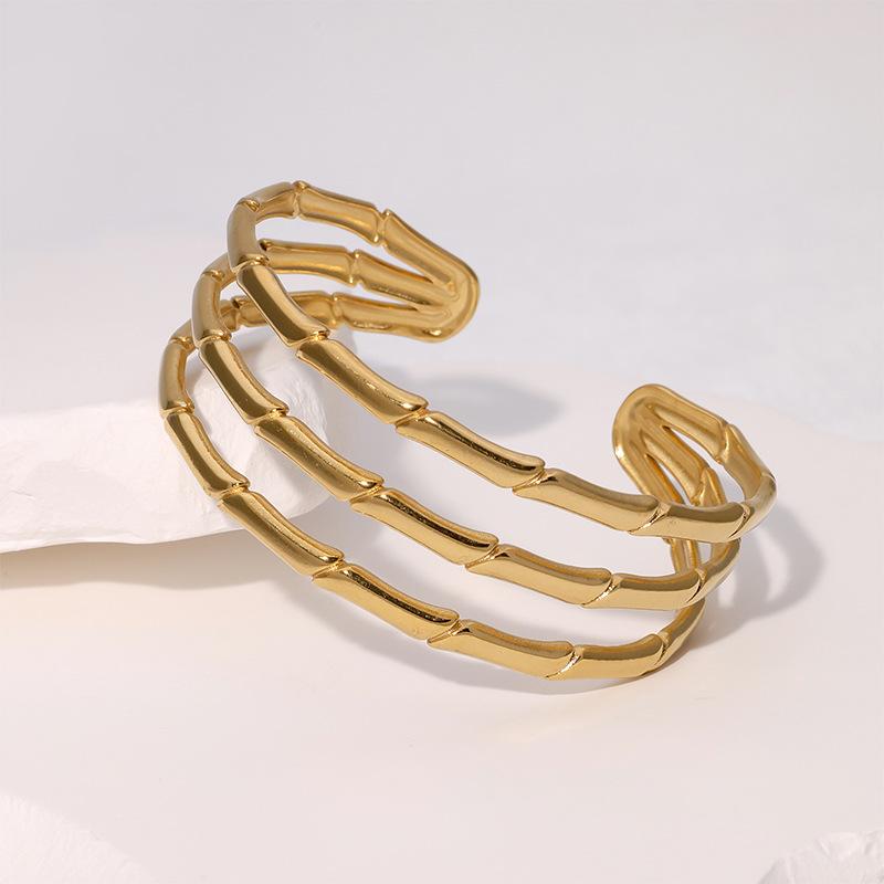 Waterproof Luxury Simple Small Fresh Ins Wind Bamboo Bracelet, Simple and Versatile Personality, High-end Gold-plated Stainless