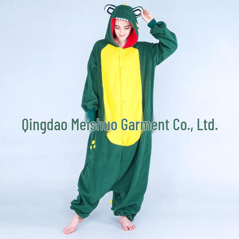 Růžové Modré Zvířecí Kreslené Fleecové Onesie Pyžamo pro Páry - Podzimní/Zimní Kolekce