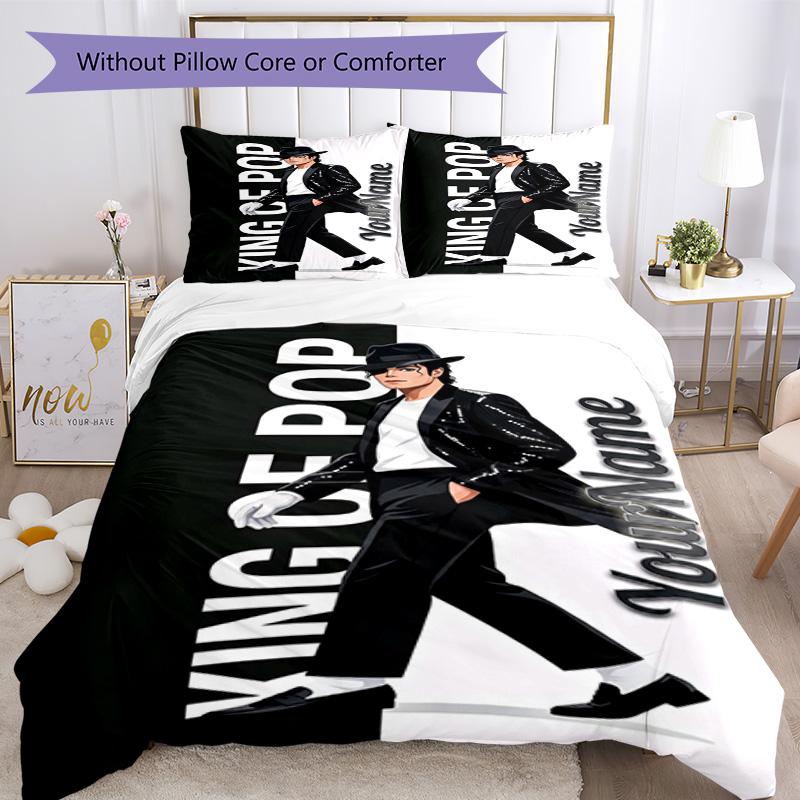 Michael Jackson 158 Customize Your Name Bedding Set Breathable Duvet Cover with Pillowcases Home Decoration Birthday Gift