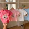 Boy And Girl Casual Short-sleeved T-shirt For Summer, Cute Plush Dog-style Children's Top