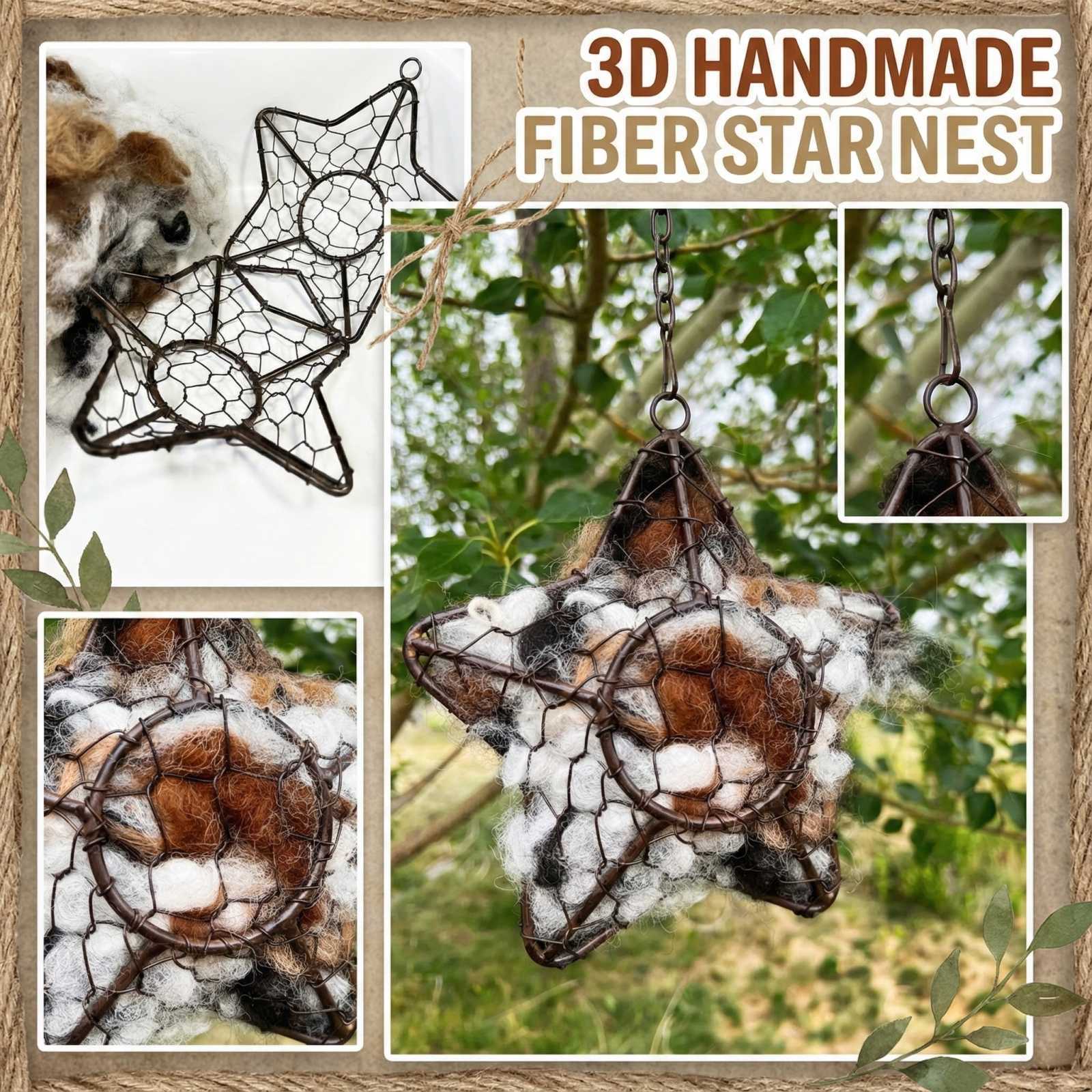 

Handmade Fiber Bird Nesting Heart, Refillable Birds Haven 1 Heart Shape Nesting, Winter Gifts Animal Hummingbirds One Size