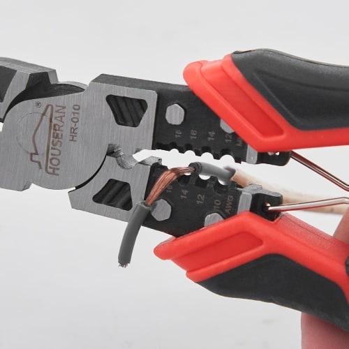 HOUSERAN Long Nose Pliers, Thin Tool, Ultra-Fine, Precision, Spring-Loaded, Locking, Multi-Function, 211mm