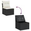 Ensemble de canapé de jardin de 8 pièces avec coussins en rattan noir, Canapé de jardin 2 places avec rangement et coussins 3354756