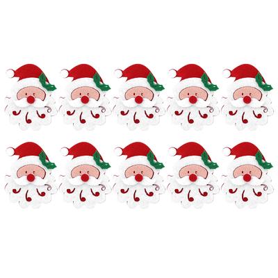 10Pcs Christmas Cloth Patches Non Woven Fabric Festival Decoration Accessories(Santa Claus )