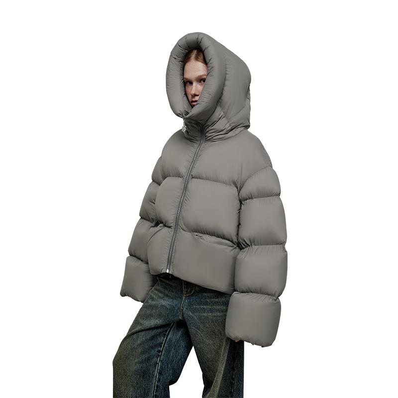 

GREEN BELT Women s 90% Down Stand-Up Collar Hooded Jacket M