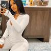Damen Hochgeschlossener Bestickter Fitness-Jumpsuit - Stretch, Schlankmachend, Reißverschluss Design 2026