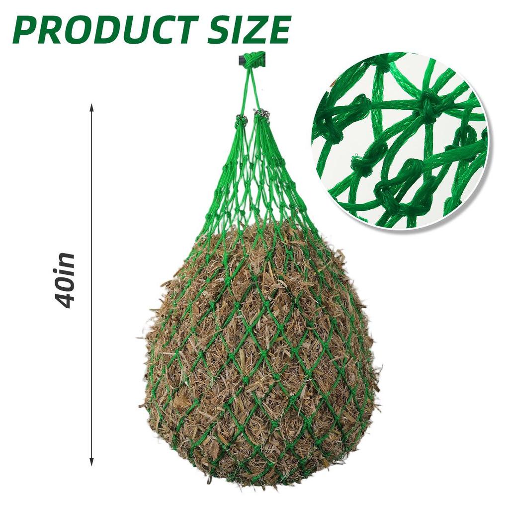 Large Capacity Hay Net Feeder for Horses, Cattle, Sheep, Alpacas - Small Hole Design