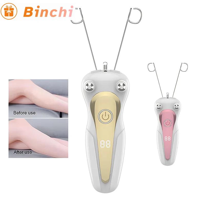 LCD Display Cotton Thread Epilator Electric Women Facial Hair Remover Defeather Instant Hair Removal Threading Depilation
