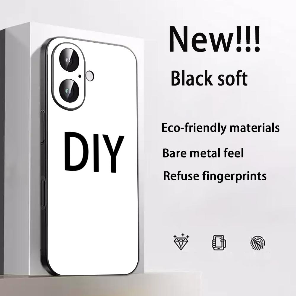 Customized DIY pattern ins Phone Case For iPhone 17 16 16e 15 14 13 12 Plus Mini Pro Max Soft black Shockproof Cover iPhone 16 Pro