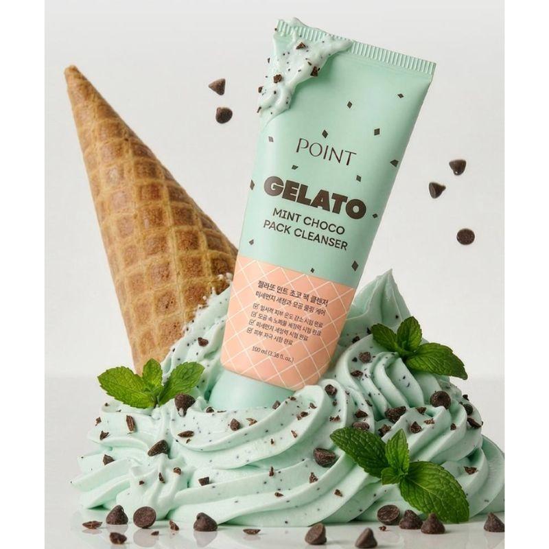 POINT Gelato Mint Choco Pack Cleanser Pore Purifying Cooling Vegan Face Cleanser Deep Cleansing Korean Skincare 100ml 1ea