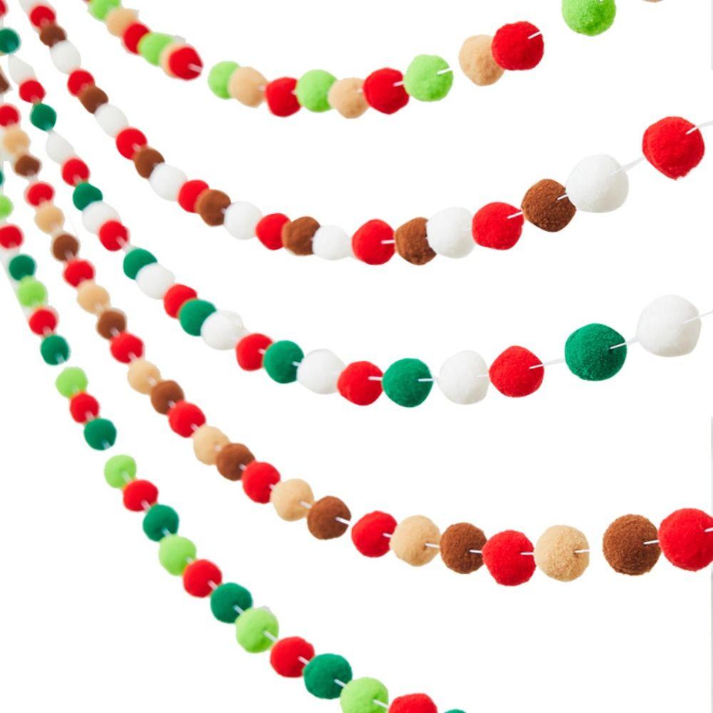 Triangle Flag Christmas Banner Coloured Hairball Christmas Tree Decoration  Christmas