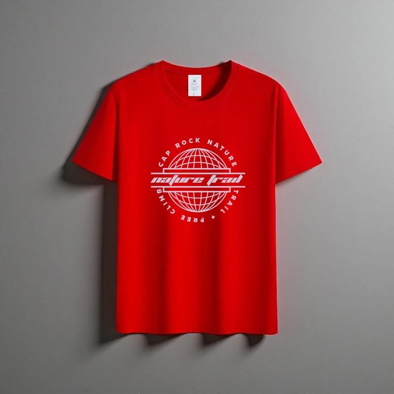 Letní Nové Unisex Všestranné Tričko z Čisté Bavlny Módní Ležérní Top s Kulatým Výstřihem Prodyšné Volného Střihu Tričko s Krátkým Rukávem s Potiskem