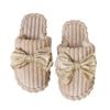 Hausschuh mit großer Schleife, flach, Baumwolle, Damen, Frühling und Herbst, neu, bequem, modisch, Urlaubsstil, Tasche, Pantoffeln mit Zehenkappe, Damen