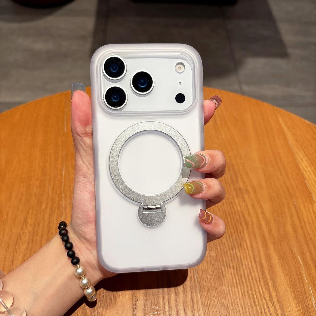Suitable for IPhone17promax Matte Touch Phone Case 360 Degree Rotating Magnetic Stand, Apple 16 Protective Case