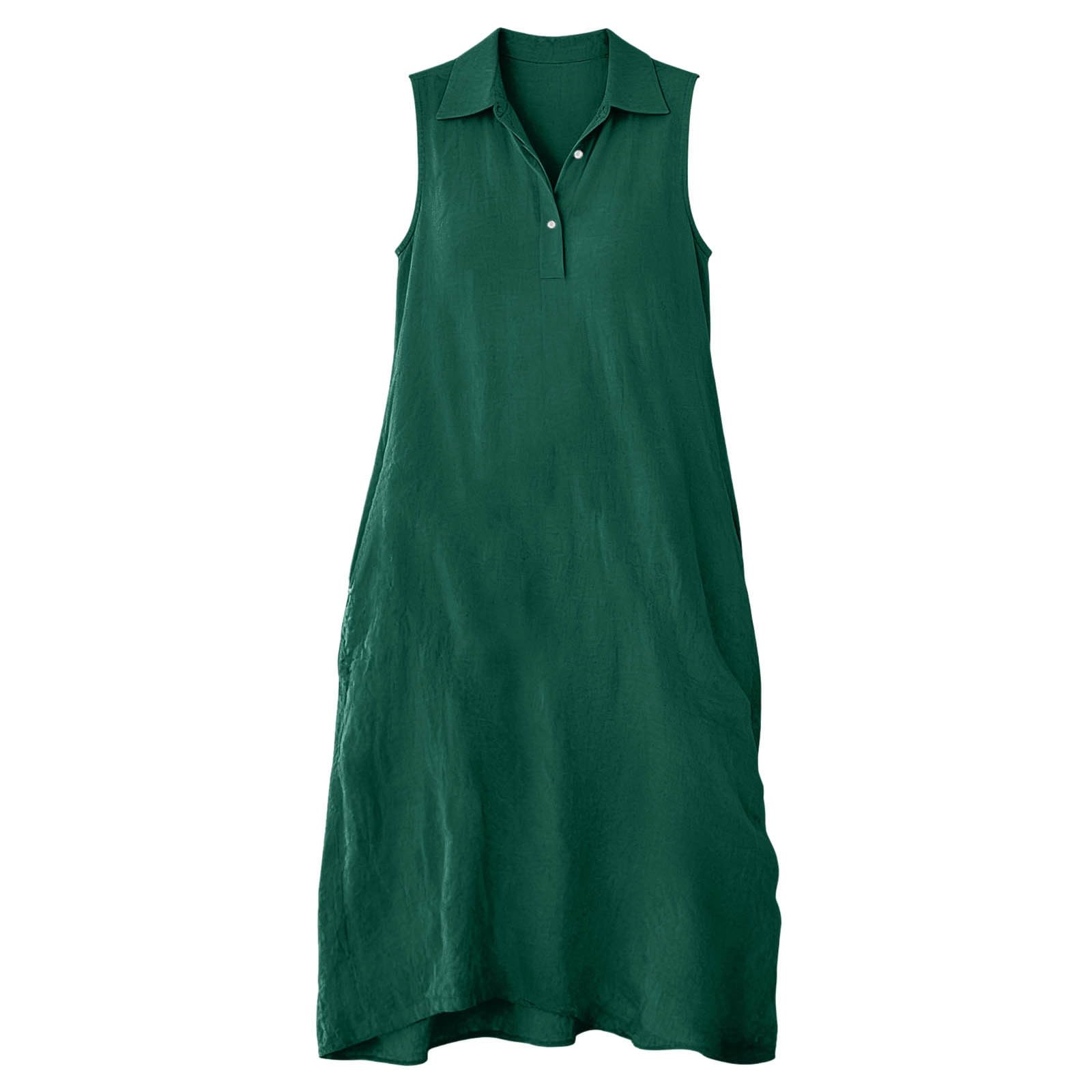 Women s Color Fashionable Casual Cotton And Linen Loose Dress M