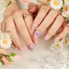 Gradient Christmas Nail Art Stickers: Short, High-End Wear-On Fake Nail Tips