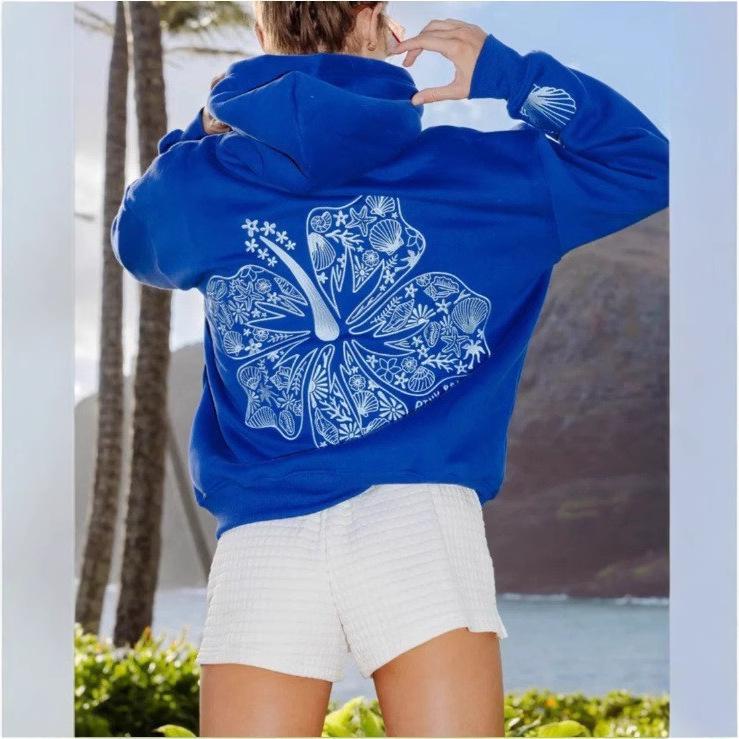 Popular European-Size Embroidered Drop Shoulder Hoodie