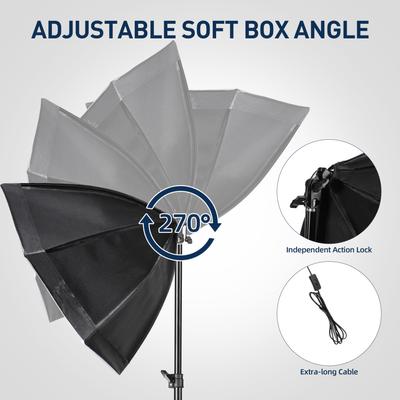 Andoer Studio Photography Softbox Kit with 70cm/28in Octagon Photography Softbox X 1 + 2.1M Metal