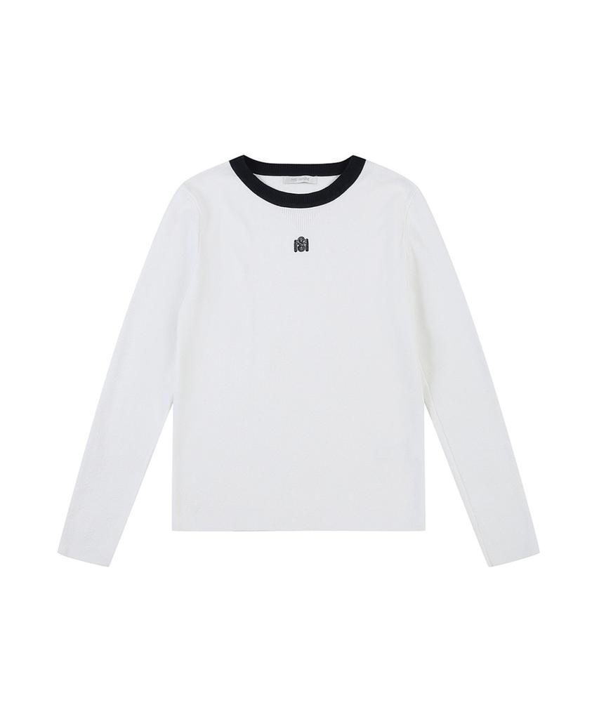 MESENSE Round Neck Contrast Knit_Mb3Yknmd01Z