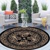 Keltisches Knoten Magisches Symbol Runder Teppich Schwarz Gold Flanell Teppich Mystische Dekoration Für Schlafzimmer Arbeitszimmer Spirituelles Zuhause Akzentstück