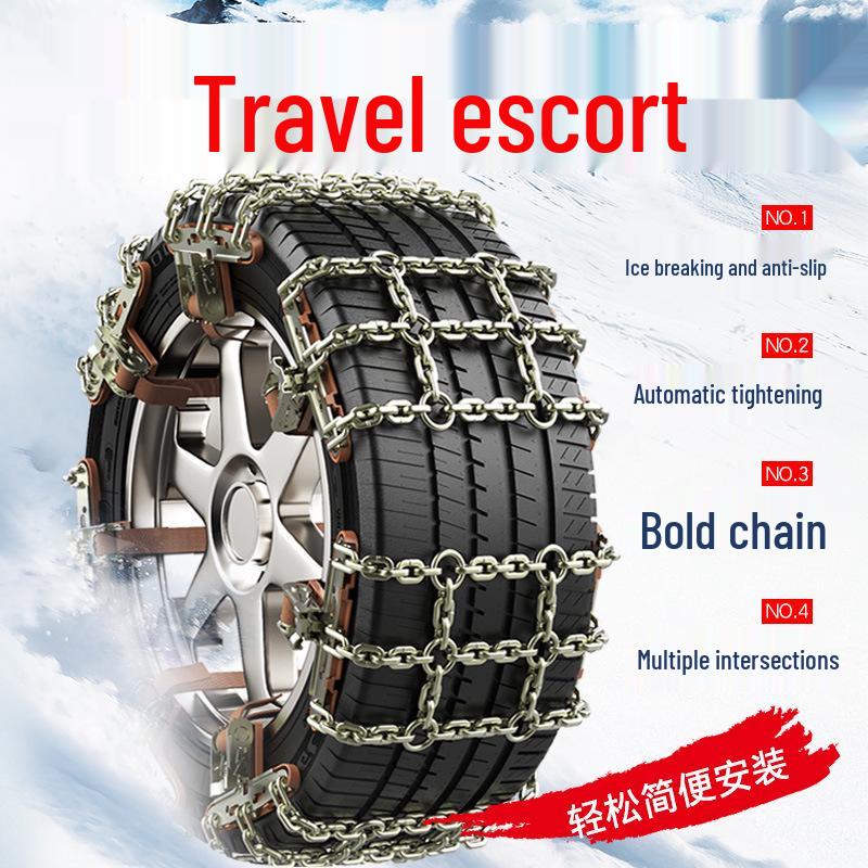 Thickened Iron Anti-Skid Chains for Lynk & Co 03: Fits 205/60R16, 215/50R17, 225/45R18 Tires