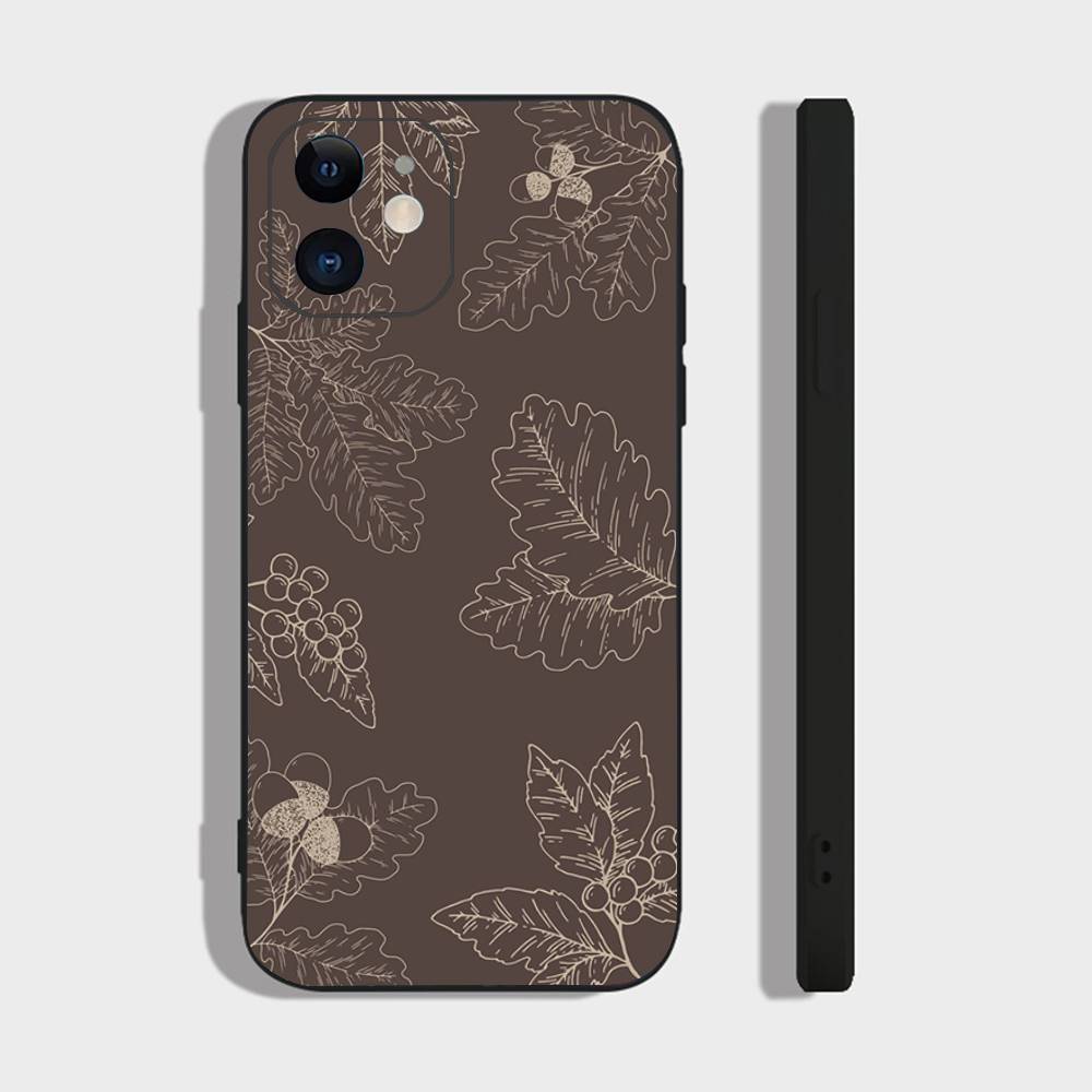 Autumn Maple Leaf Decoration Phone Case For IPhone 17 Air 16 15 14 13 Pro Max 11 12 Black Silicone Cover