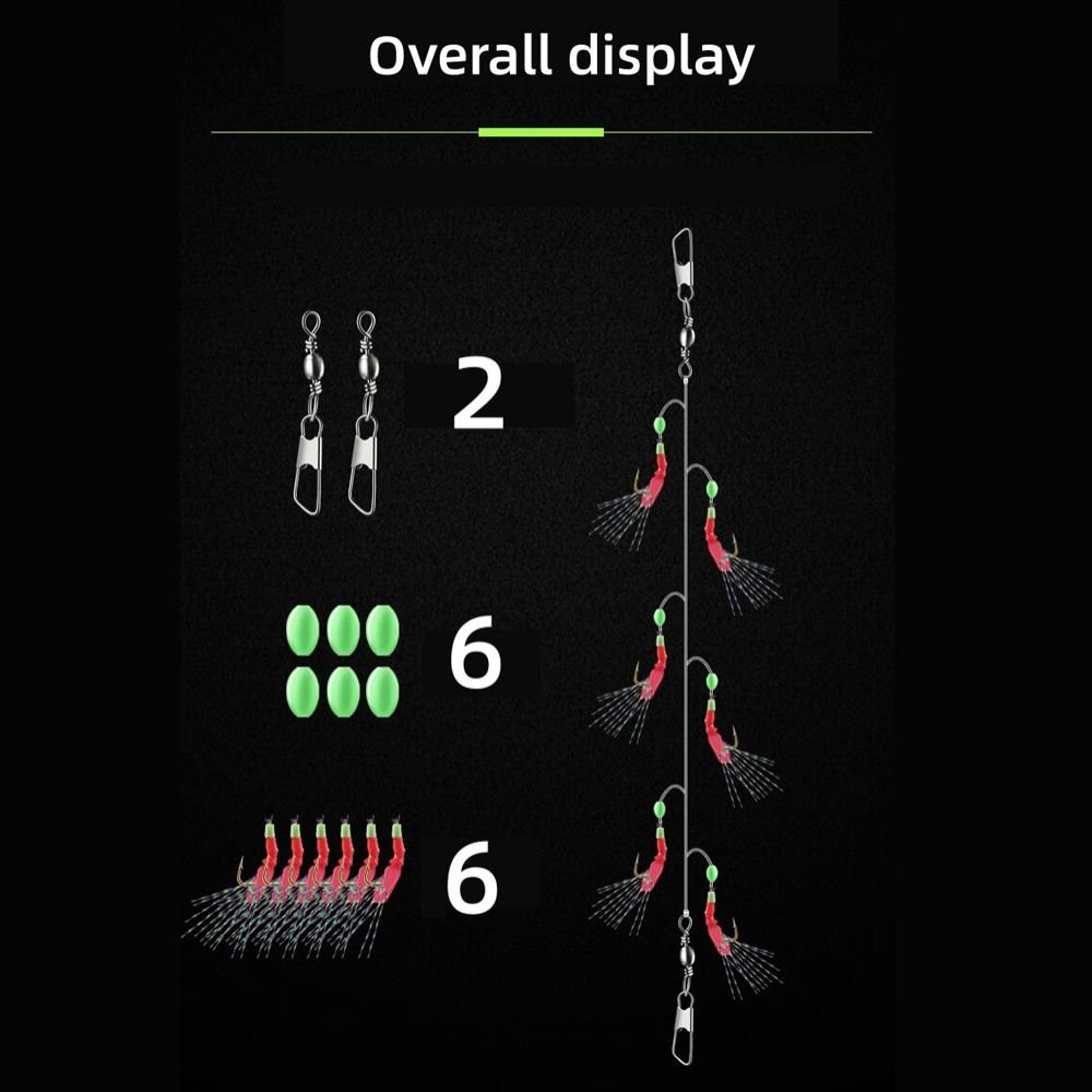 6Pcs/Set Golden Hooks Sabiki Rigs Tied Hooks Sabiki Lure Fishing String Hooks  Sea Fishing