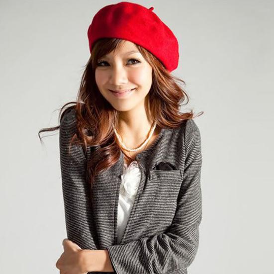 Classic Solid Color Winter French Style Beret Artist Hat Casual Women Cap Gift