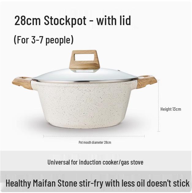 Mingjue Non-stick Maifan Stone Soup & Stew Double-ear Pot for Induction Cookers
