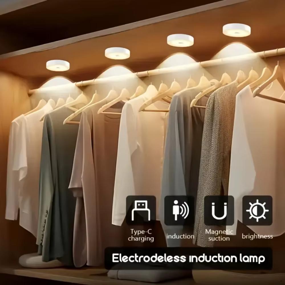 Versatile Induction Night Light, 300mAh Built-in Battery, Press To Switch Modes, Long Press for Steady On, Multiple Uses