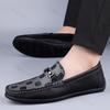 Mode Brittisk Stil Retro Mode Vardagliga PU Läderskor för Herr 2025 Höst Nya Lågskurna Bekväma Mode Slip-on Loafers