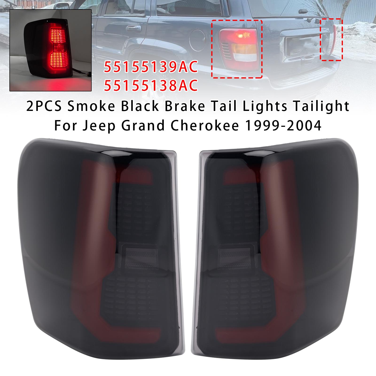 

2PCS Smoke Black Brake Tail Lights Tailight For Jeep Grand Cherokee 1999-2004